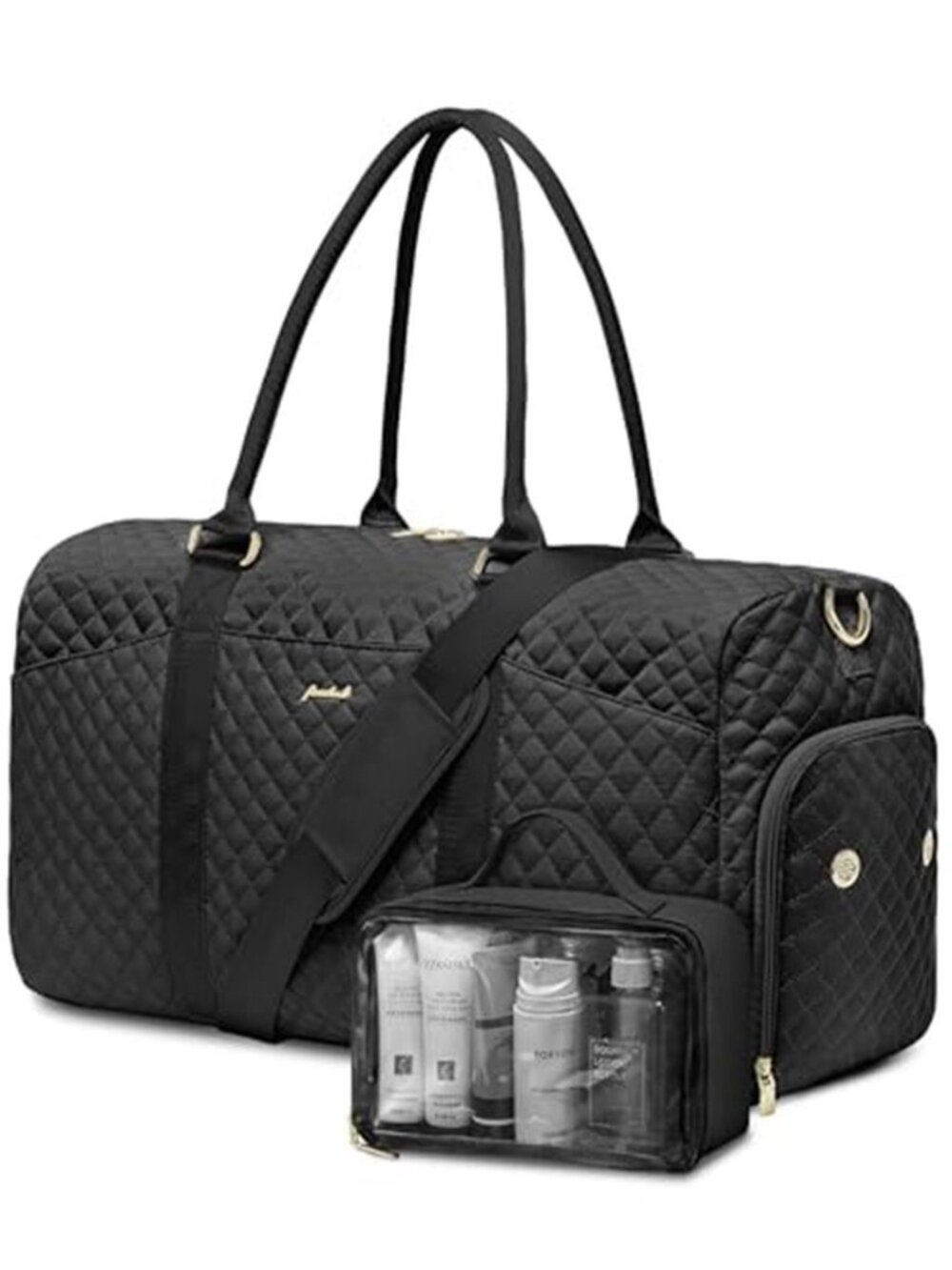 FOCDOD Travel Duffle Bag for Women - Weekender Bags with Shoe Compartment Large